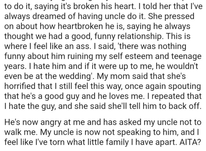 OP repeated that she hates her stepdad, and her mom said she'll tell him to back off