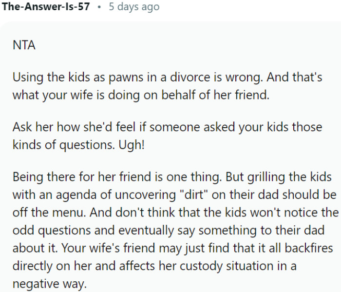 Using kids as pawns in a divorce is wrong
