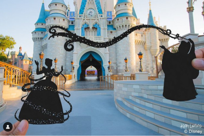 16. Fairy Godmother helping Cinderella get ready for the ball