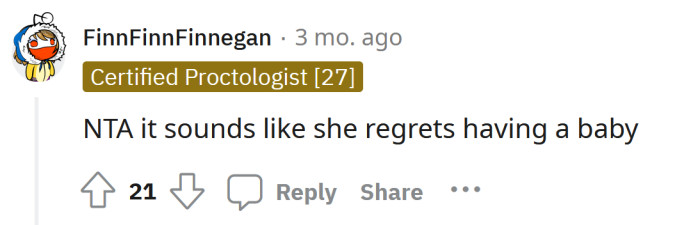 Sounds like she's having regrets.
