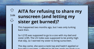 Young Woman Blames Sister For Sunburn After Denied Sunscreen Request, Sister Says She Had It Coming