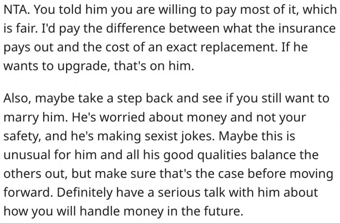 2. She should reconsider marrying him.