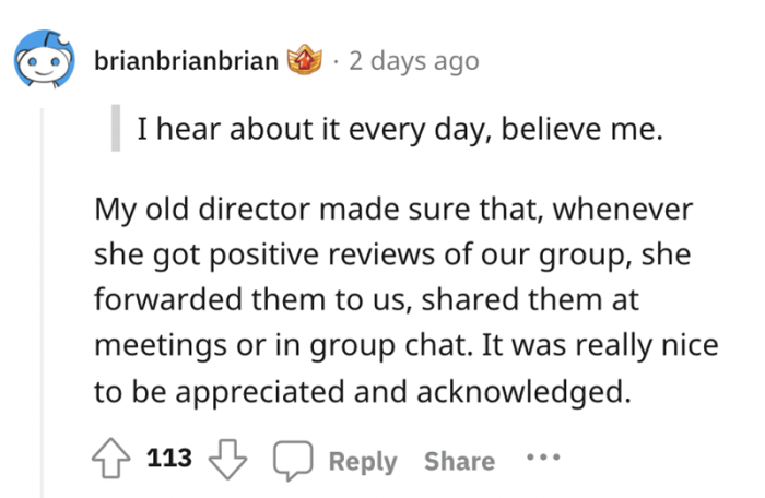 It's nice to know that your work is appreciated