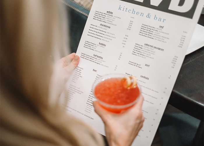 A pristine menu shows a commitment to excellence.