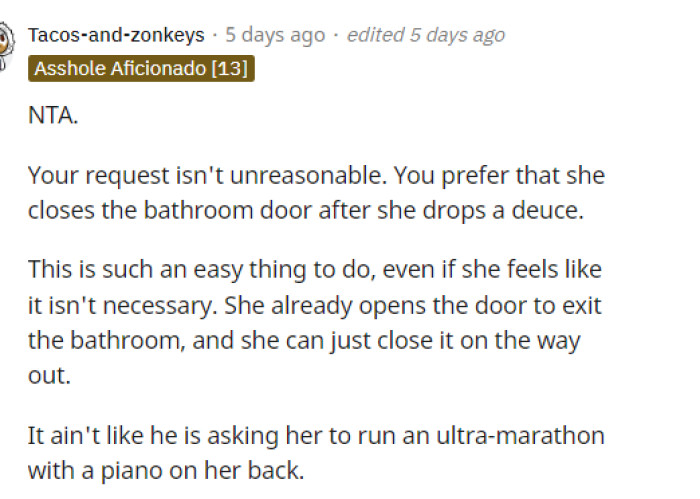 It seems that many people in the comments section agreed with OP regarding what he was saying about his wife.