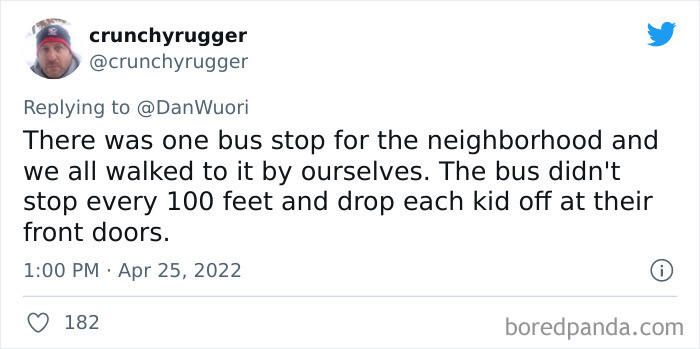 10. We walked to the bus stop for each neighborhood