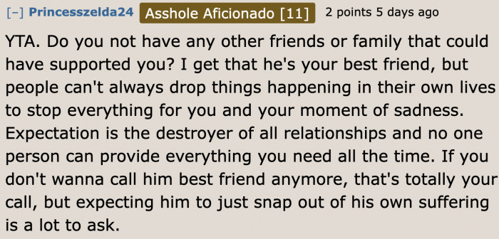 For this Redditor, she can always rely on other friends and family.