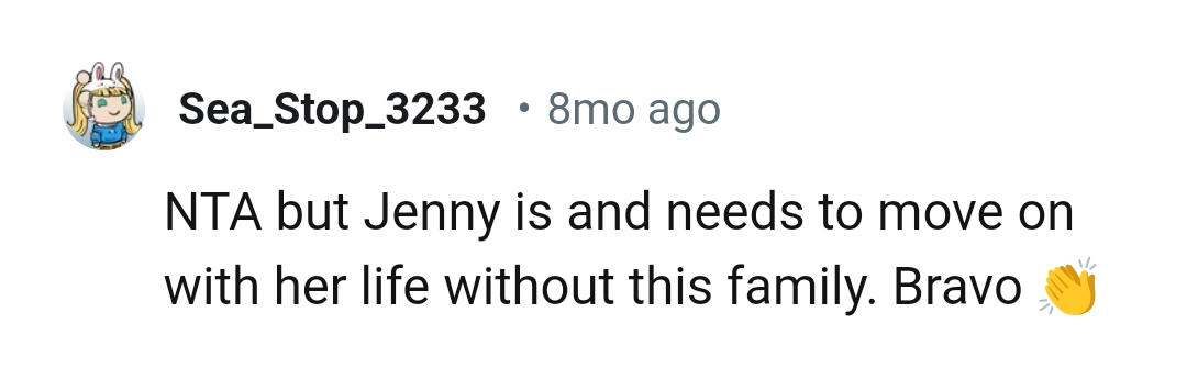 Jenny needs to move on with her life without Jake's family
