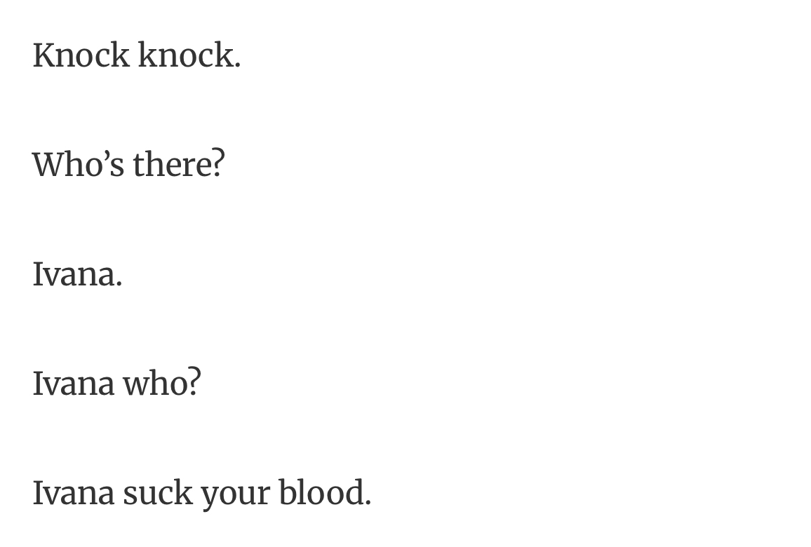 15. Classic Vampire Knock-Knock Humor