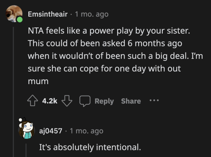 Asking OP to postpone her wedding so close to the date is no accident on her sister's part. She wanted to throw OP for a loop and cause her more pain than she already has.