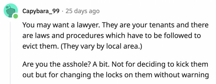 Was OP wrong for not informing them about his plans and changing the locks without their knowledge?