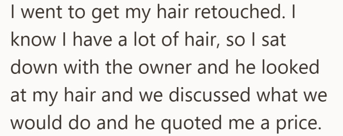 There was a full discussion and a set price before the coloring even began.