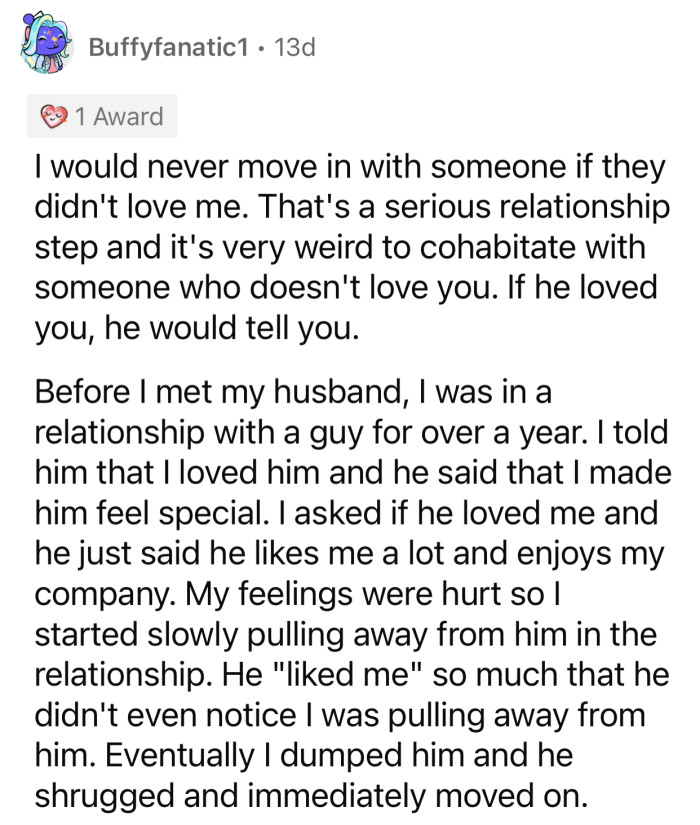 Moving in together is a big step. OP needs to think carefully before going through with it.
