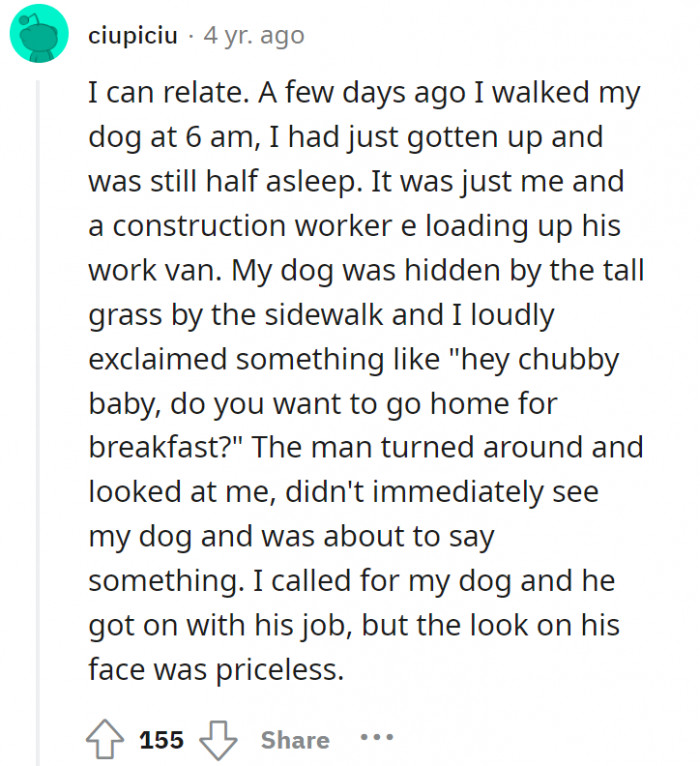 How the tables have turned—a construction worker accidentally getting catcalled (on accident). 