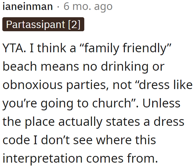 OP completely misunderstood family-friendly here.