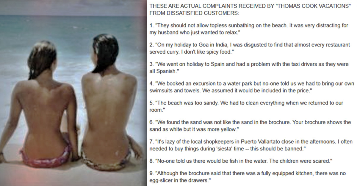 People Go On Vacation For New Adventures But Complain That Things Are Different From What They're Used To