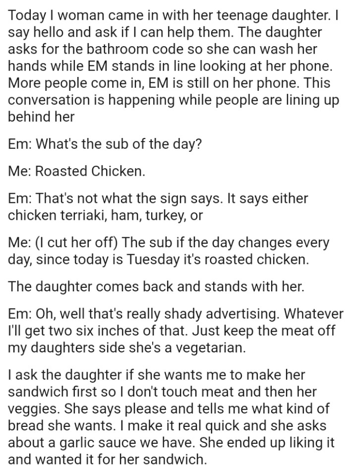 The OP Shares a Conversation Happening While People Are Lining Up