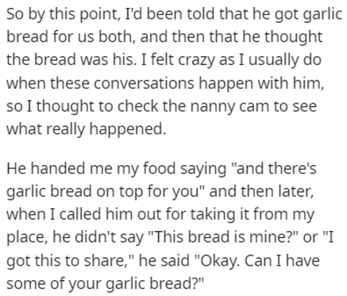 OP decided to check their nanny cam and see what actually happened