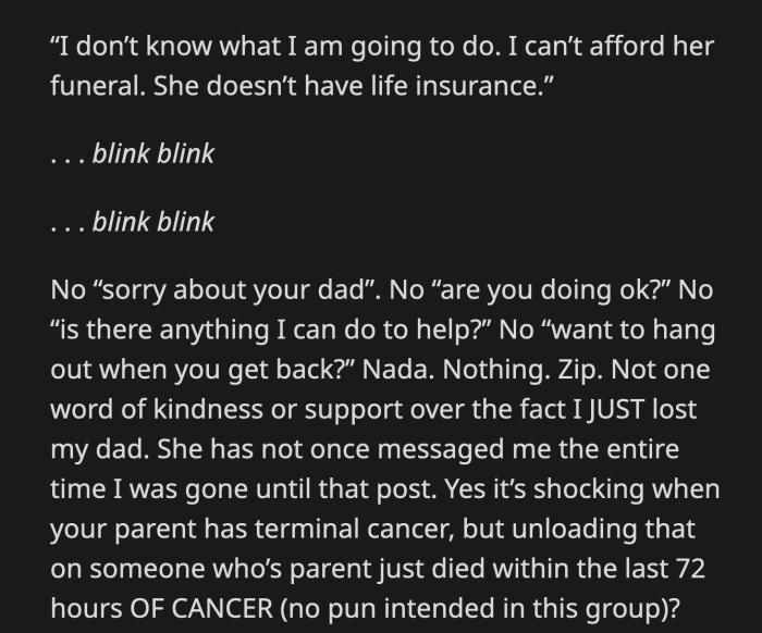 OP realized her innocent thought experiment could get her in trouble if people started to assume that she was financially well-off now.