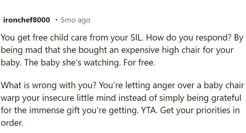 Weird response to free child care.