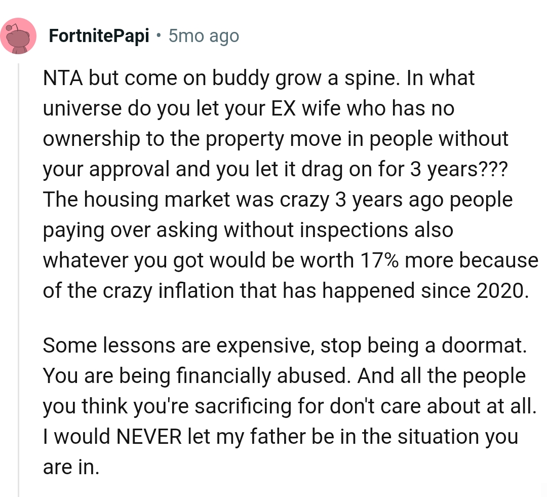 OP should grow a spine