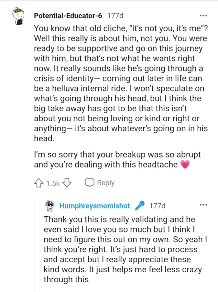 That is not what he wants right now