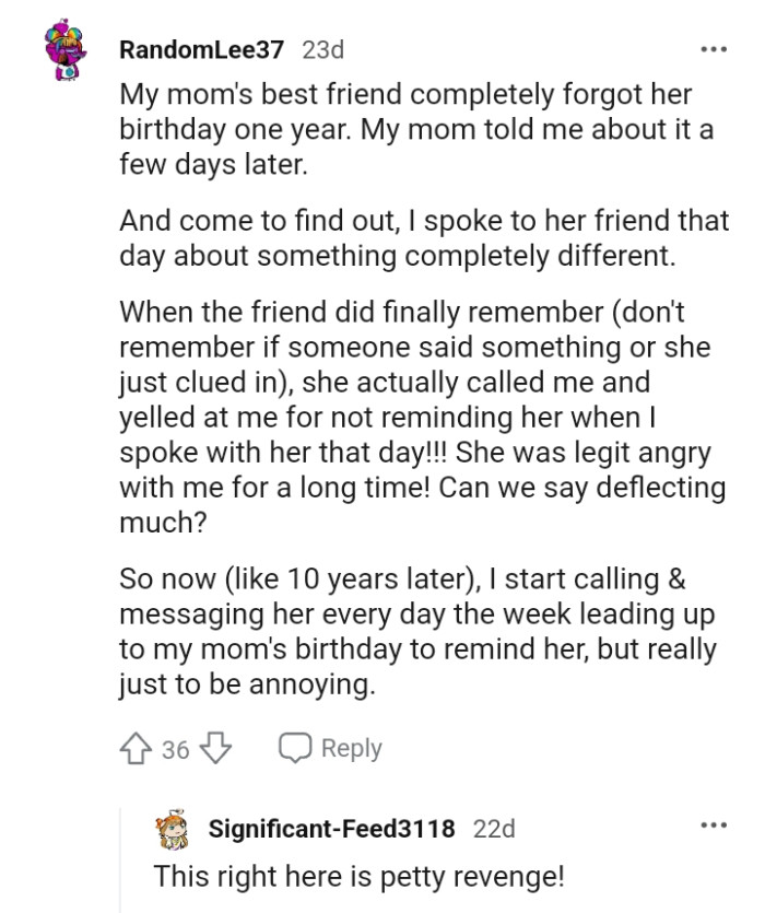 This Redditor shares a similar story, and it's about their mom