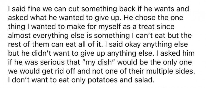 Op's brother kept her options limited and refused to compromise.