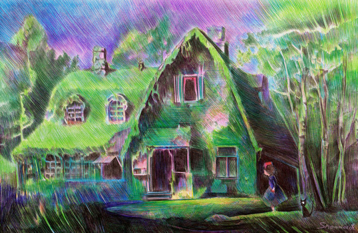 28. Kiki's Delivery Service Ballpoint Pen Drawing By Marite Desaine