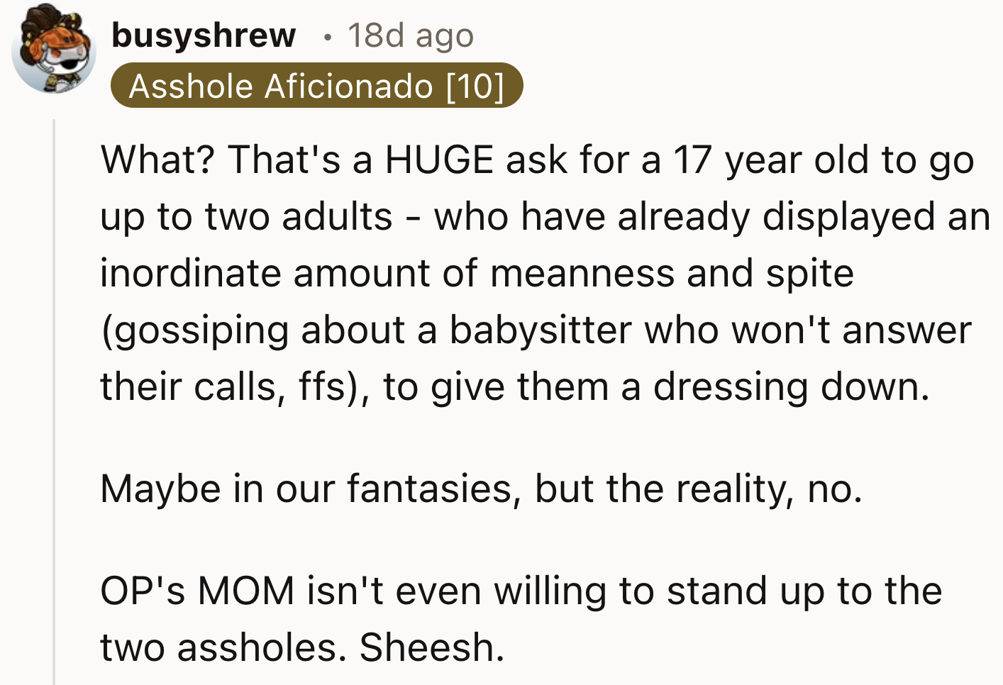 OP's Mom Isn't Standing Up For Her