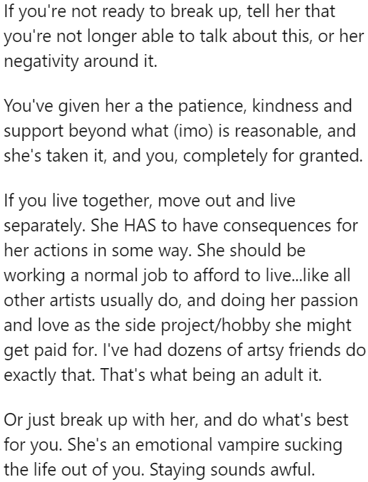 The OP has done enough. He has been patient with her.