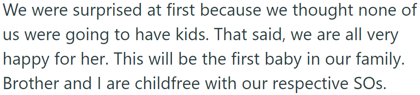 This year, they learned their sister was four months pregnant:
