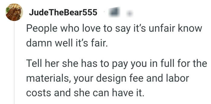 The OP should be paid in full