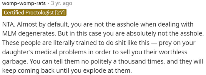 MLM agents are trained to exploit health issues to push their ineffective products.