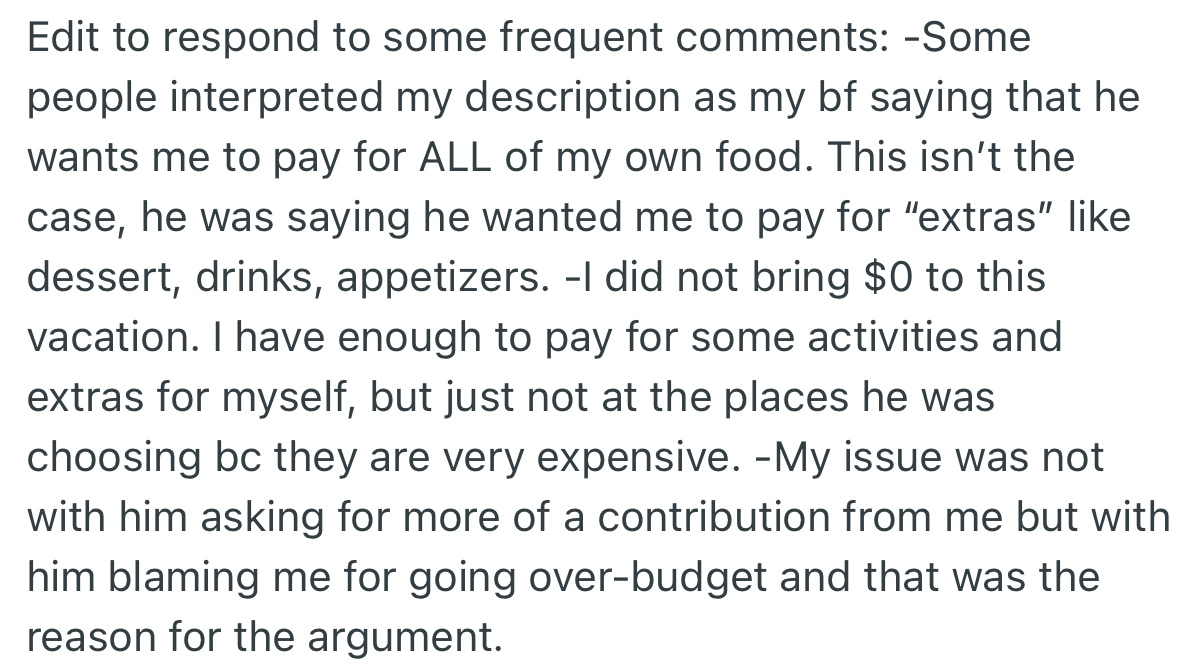 OP provided clarity on the situation of things and pointed out that the money she had could only pay for things bought at an inexpensive place.