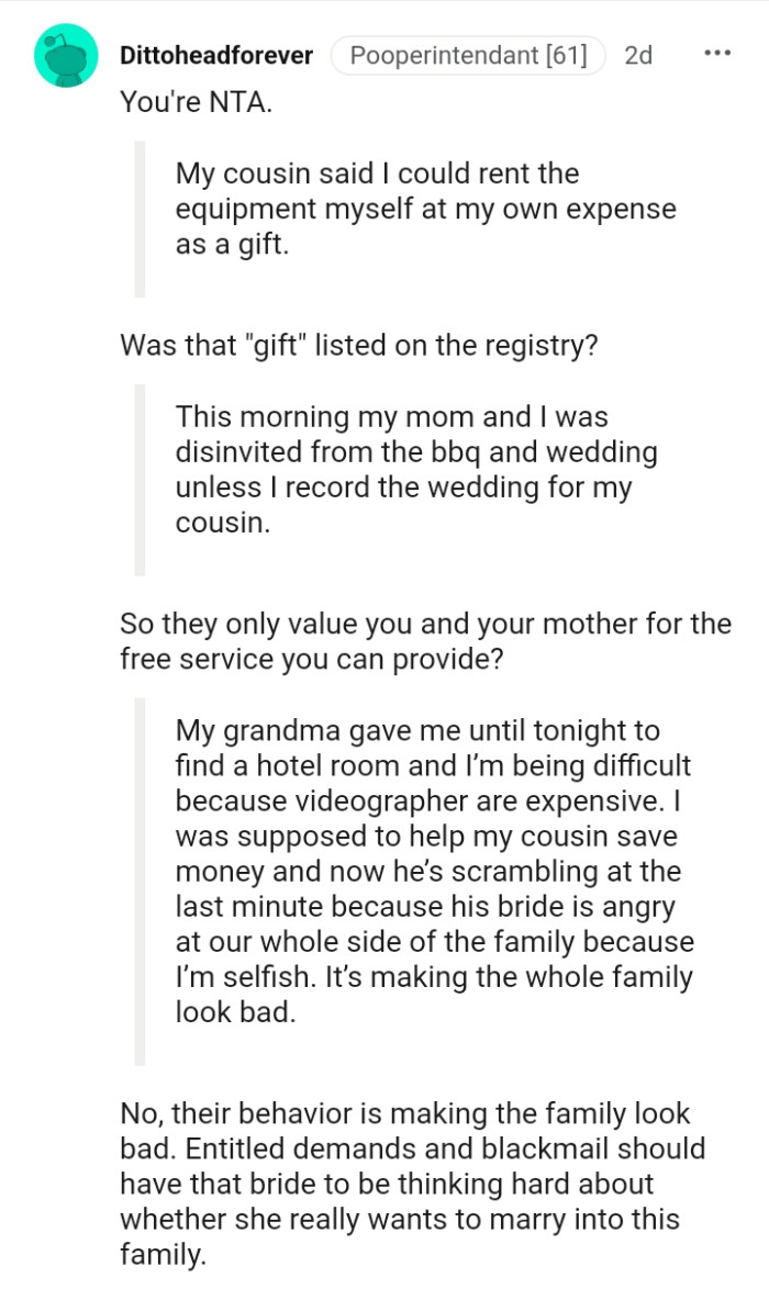 Their behavior is making the family look bad