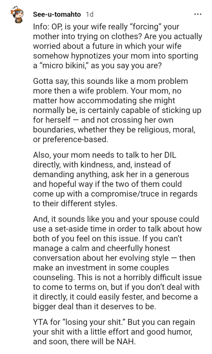 This sounds more like a mom problem