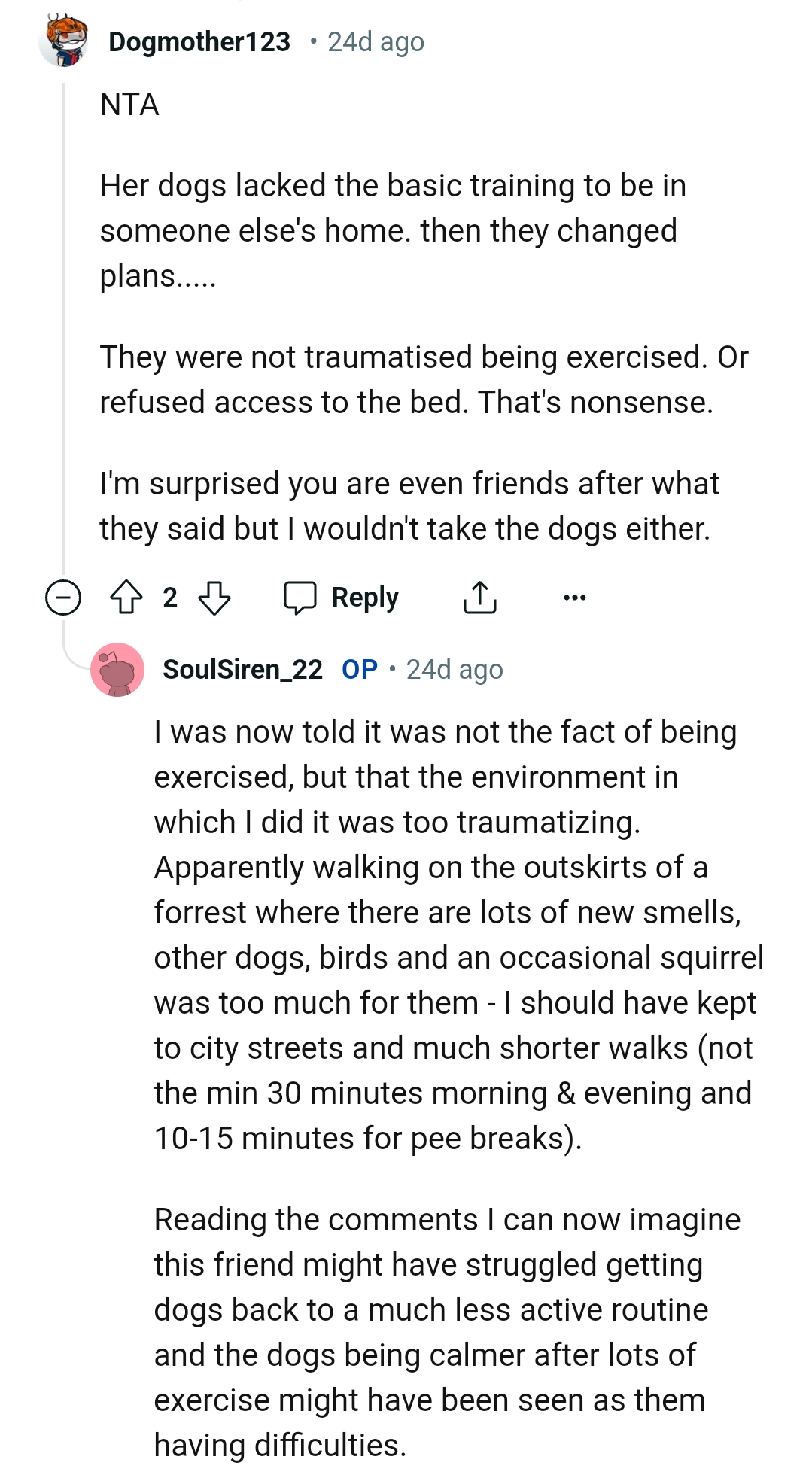 They were not traumatized by being exercised