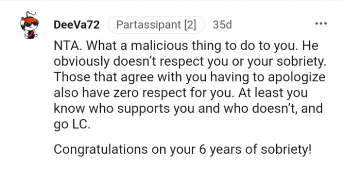 You know who supports you and who doesn't