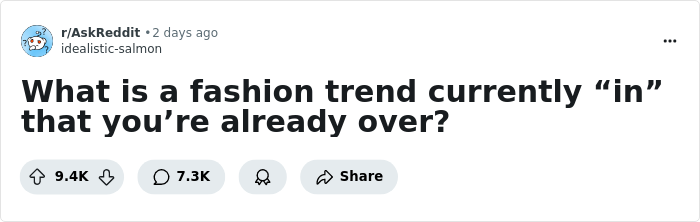 A Reddit user kicked off this thread.