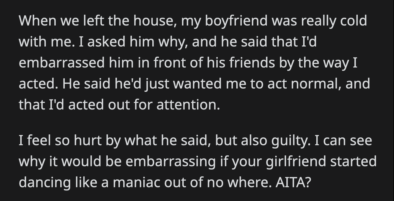 Is dancing to your favorite song a real cause for shame?