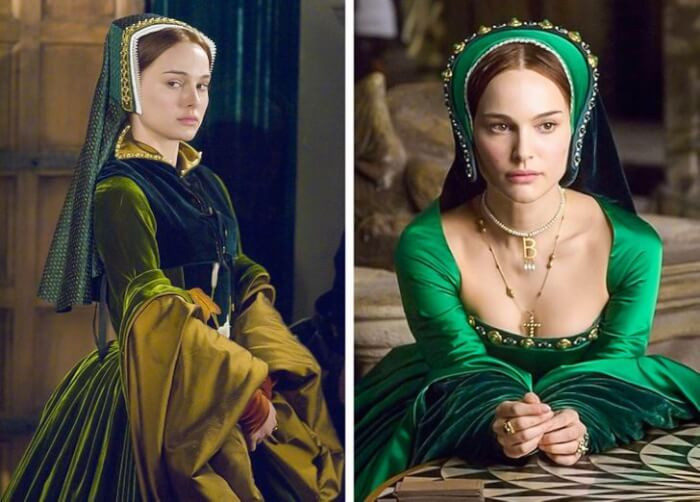 6. The green color used in the movie's costumes was rather unique for the Tudor period