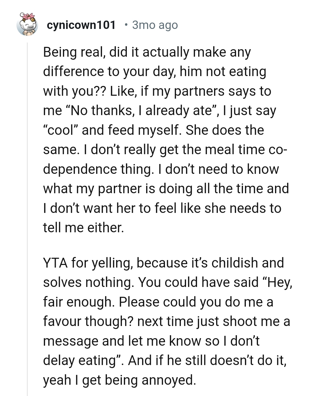 You don't always need to know what your partner is doing