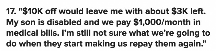 On top of medical bills, student loan repayment feels like a punishment.