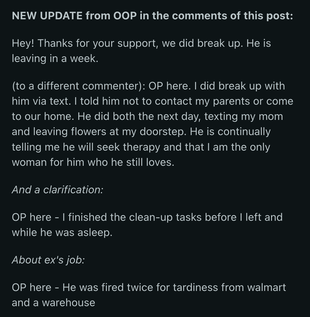 OP will eventually realize she dodged a missile when she broke up with this guy...