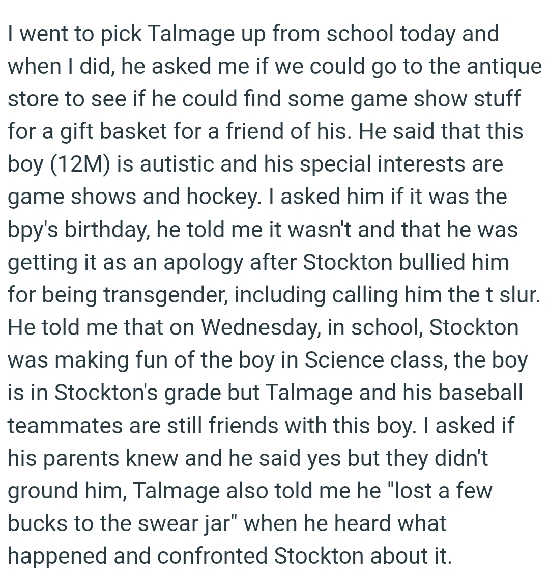 Talmage also told the OP he 