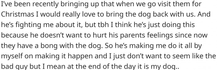 She brought up the subject, but her husband disagreed.