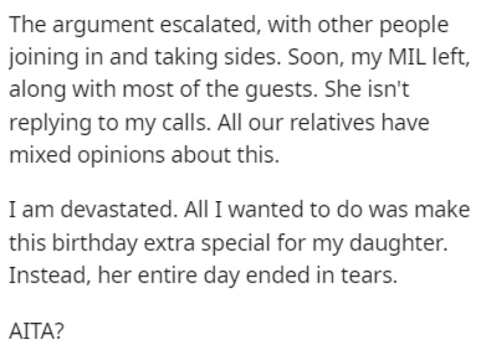 The argument escalated, and soon, most of the people left the party