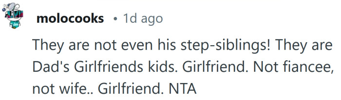 They aren't his step-siblings!