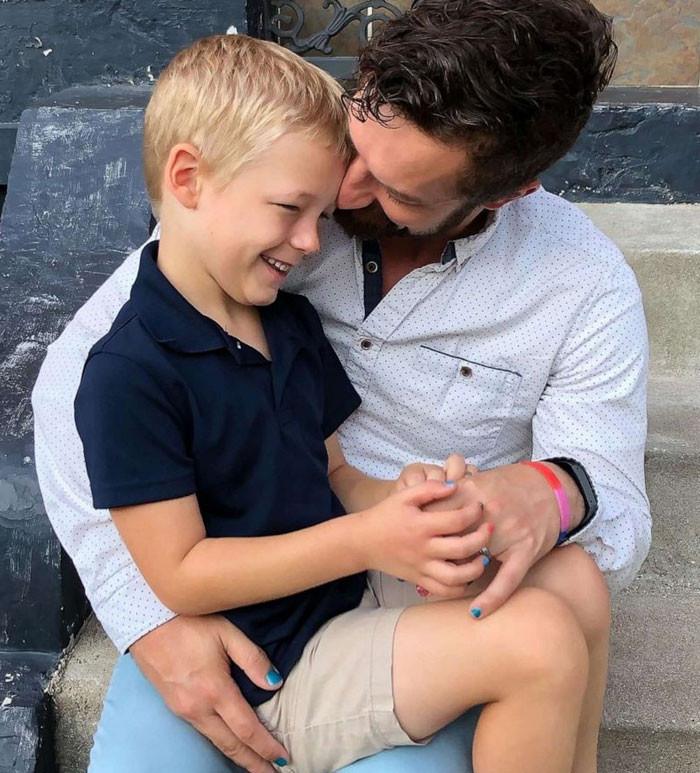 Father and son moment